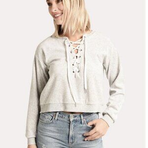 BB Dakota Lace-Up Gray Sweatshirt | Size S